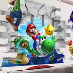 Mario breaking into a wall