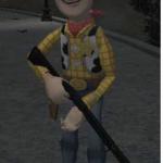 Sheriff Woody with gun meme