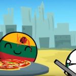 lithuania got shot lol | image tagged in countryballs pizza | made w/ Imgflip meme maker