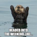 Happy Otter | HEADED INTO THE WEEKEND LIKE... | image tagged in happy otter | made w/ Imgflip meme maker