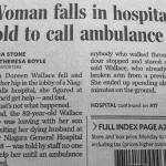 Woman falls in hospital