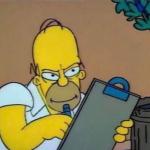 homer writing down