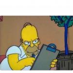 Homer Simpson clipboard meme