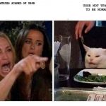 Cat at Dinner | USSR NOT TRYING TO BE NORMAL; ALL THE COUNTRIES SCARED OF USSR | image tagged in cat at dinner | made w/ Imgflip meme maker