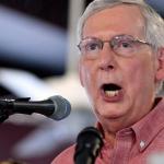 Mitch McConnell in pink shirt