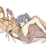 Two anime “girlfriends” hanging out meme