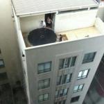 Trampoline on the top of a building