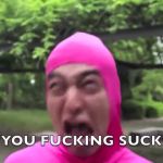 Pink guy screech GIF Template