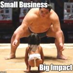 big small | Small Business; Big Impact | image tagged in big small | made w/ Imgflip meme maker