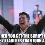 Akshay | WHEN YOU GET THE SCRIPT OF ARTICLE 370 EARILIER THAN JOHN ABRAHAM | image tagged in akshay | made w/ Imgflip meme maker