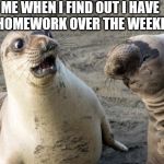 ME WHEN I FIND OUT I HAVE NO HOMEWORK OVER THE WEEKEND | image tagged in anthony d'amato | made w/ Imgflip meme maker