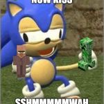 Drunk Sonic | NOW KISS; SSHMMMMMWAH | image tagged in drunk sonic | made w/ Imgflip meme maker