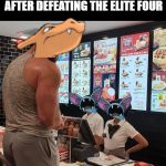 Pokemon Post Game | GOING BACK TO A CAVE AFTER DEFEATING THE ELITE FOUR | image tagged in gigant,pokemon | made w/ Imgflip meme maker