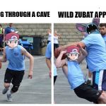 Zubat | WILD ZUBAT APPEARED; WALKING THROUGH A CAVE | image tagged in basketball denied,pokemon | made w/ Imgflip meme maker