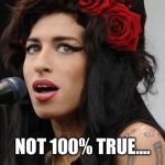 Amy Winehouse! | NOT 100% TRUE.... | image tagged in amy winehouse | made w/ Imgflip meme maker