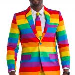 man in rainbow suit meme
