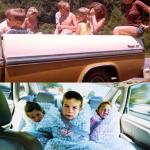 Kids' Road Trip Then vs Today meme