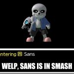 Smash Bros sans | WELP, SANS IS IN SMASH | image tagged in smash bros sans,sans,smash bros,memes | made w/ Imgflip meme maker