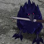 Corviknight with a knife