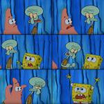Patrick scares squidward