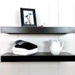 black floating shelves