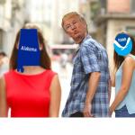 Distracted Trump NOAA Alabama meme