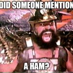 Brian Blessed | DID SOMEONE MENTION; A HAM? | image tagged in brian blessed | made w/ Imgflip meme maker