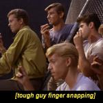 Tough guy finger snapping meme