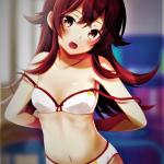Anime girl undressing for bed meme