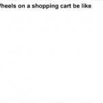 Wheels on a shopping cart be like meme