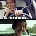 Matthew McConaughey | BEFORE OPTIONS TRADING; IN ONE MONTH; AFTER OPTIONS TRADING | image tagged in matthew mcconaughey | made w/ Imgflip meme maker
