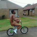 Black Guy Riding Bike Naked
