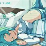 Miku in bed at 7:00AM