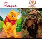 Whinney The Pooh Chic Fil A vs Popeyes | COVELL BELLAMY III | image tagged in whinney the pooh chic fil a vs popeyes | made w/ Imgflip meme maker