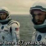 1 hour here is 7 years on earth