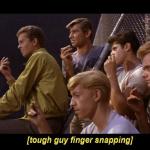 tough guy finger snapping