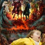 Four Horsemen of the Apocalypse Chubby Bubbles Girl  | WHEN YOUR DARK OVERLORD WANTS THE RING; AND THE TODDLER HAS IT | image tagged in four horsemen of the apocalypse chubby bubbles girl | made w/ Imgflip meme maker