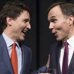 Trudeau and Morneau laughing meme