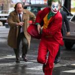 Joker chased by security