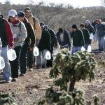 Illegal immigrants crossing border