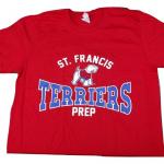 Red Saint Francis Prep Terrier shirt