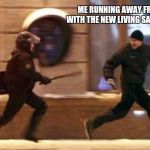 The New Album | ME RUNNING AWAY FROM AREA 51 WITH THE NEW LIVING SACRIFICE ALBUM | image tagged in running away,living sacrifice,music,album,area 51,metal | made w/ Imgflip meme maker