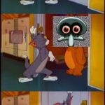 tom shutting door scared  | image tagged in tom shutting door scared,spongebob | made w/ Imgflip meme maker