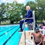 Joe Biden at pool