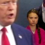 Greta stares at Trump