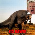 dinosaur | ITS RAWR! | image tagged in dinosaur | made w/ Imgflip meme maker