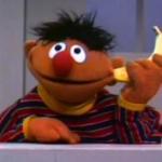 Ernie With A Banana In His Ear meme