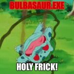 BULBASAUR.EXE | BULBASAUR.EXE; HOLY FRICK! | image tagged in bulbasaurexe | made w/ Imgflip meme maker