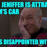 90 Day Fiance: Vanity Hilarity | WHEN JENIFFER IS ATTRACTED
TO TIM'S CAR; AND IS DISAPPOINTED WITH TIM | image tagged in picard laugh,vanity,90 day fiance,reality tv,lol so funny,online dating | made w/ Imgflip meme maker
