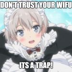 Trap | DON'T TRUST YOUR WIFU; ITS A TRAP! | image tagged in trap | made w/ Imgflip meme maker